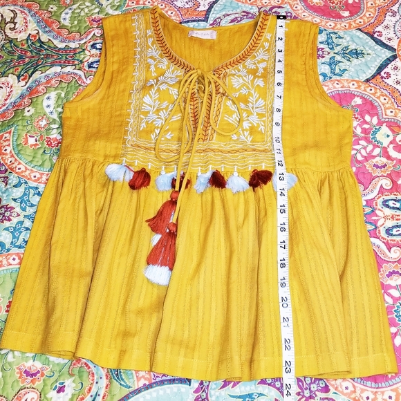 Altar'd State Embroidered Top With Tassel Tie Detail - Picture 5 of 8